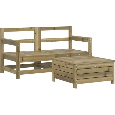 Maison Exclusive - 3-tlg. Garten-Sofagarnitur Kiefernholz Imprägn