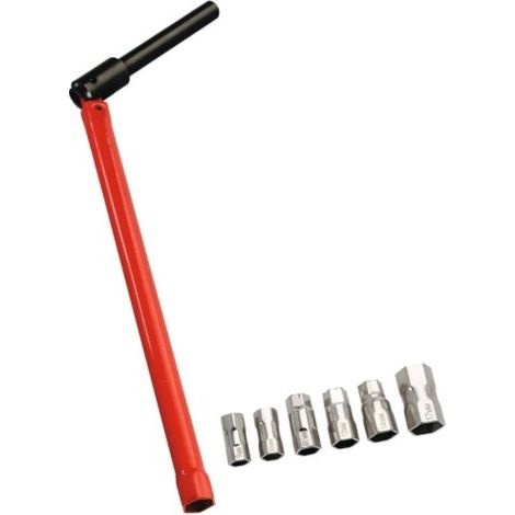 Virax Clé écrou robinet + 6 embouts + mâchoire - Virax