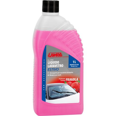 Liquido lavavetro estivo profumato, pronto all'uso - Fragola - 1000 ml