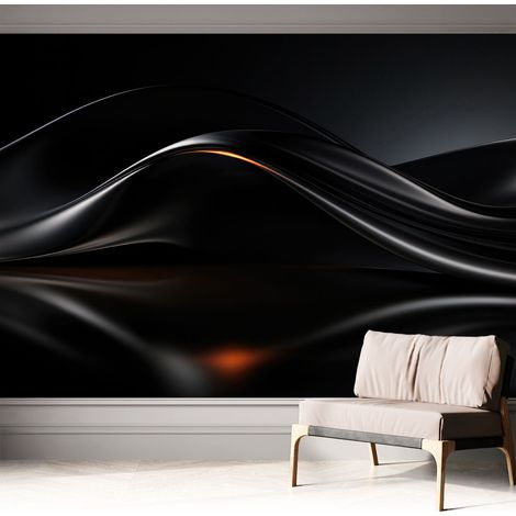 Papier peint autocollant adhésif installation rapide du papier peint durable et résistante Vagues métalliques 312x219 cm (1/5)