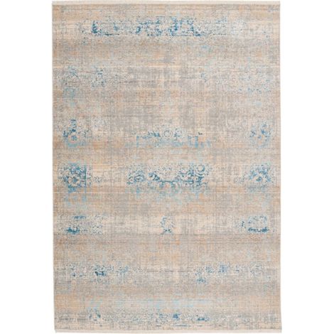 Tapis Vintage à Franges "Baroque III" Gris & Turquoise 120 x 170 cm (1/4)