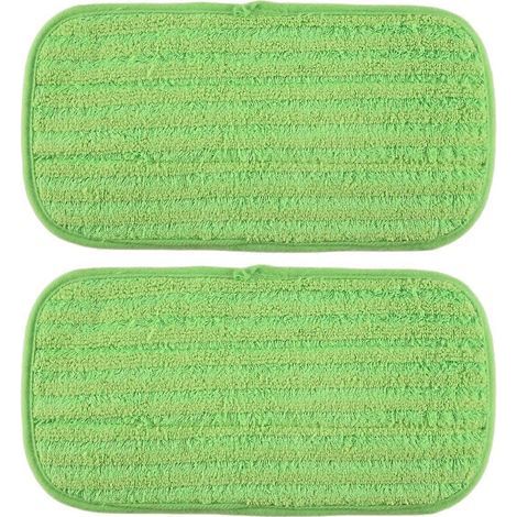 Lot de 2 lingettes de rechange en microfibre pour balai à franges plat. lavables en machine. utilisables à sec ou humide. compatibles avec les balais Swiffer. (1/5)