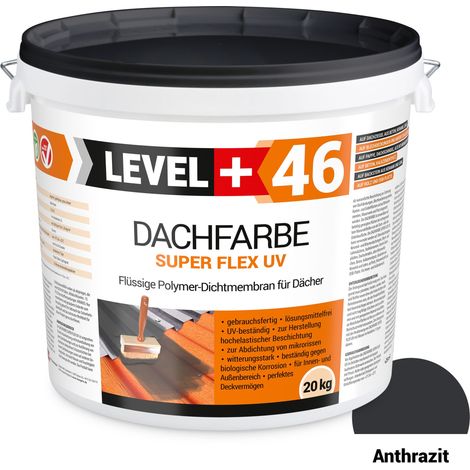 LEVEL+ Dachfarbe elastische Dicht-Polymermembrane L+46 ANTHRAZIT - 20KG