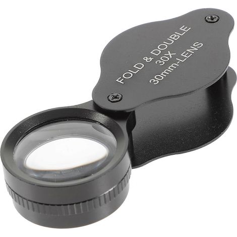 Loupe de bijoutier, loupe de lecture portable, loupe de poche, lentille de loupe de page-9.2X3.8X2.1CM-Black (1/3)