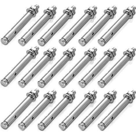 Lot de 18 chevilles d'ancrage pour charges lourdes M8 en acier inoxydable Vis à expansion pour béton Chevilles d'ancrage pour la construction murale (1/5)