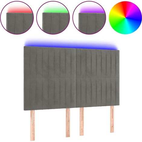 Maison Exclusive - Cabecero con luces LED terciopelo gris claro 1 (1/5)
