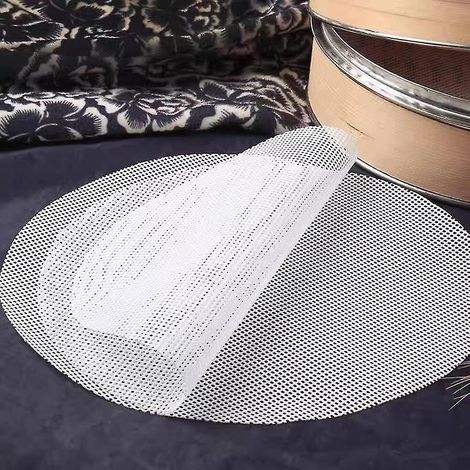 Feuilles de déshydratation en silicone pour cuiseur vapeur, lot de 6 feuilles en bambou pour déshydrateur de fruits de 25 cm (10 pouces), antiadhésives et réutilisables. Tapis de cuisson en maille. (1/5)