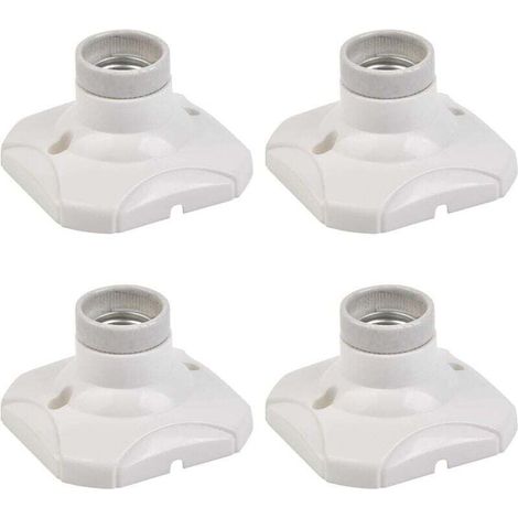 E27 LED-Lampenfassung, E27-Lampenhalter, E27-Wandfassung, E27-Sockel mit Halterung für Flure, Treppenhäuser, Schlafzimmer, Küchen (220–250 V Wechselstrom, Weiß) – Crezuo