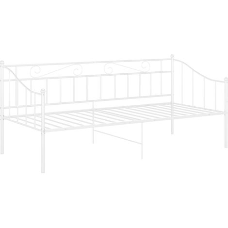 Cadre de canapé-lit sans matelas blanc métal 90x200 cm vidaXL (1/6)