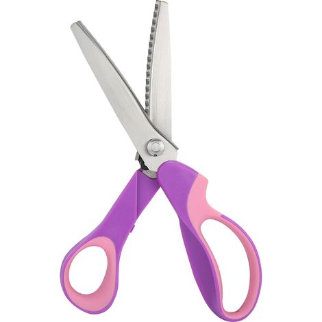mm Wellenschere mit farbigem Griff, ideal zum Nähen, für Stoff, Papier, Stickerei und Bastelarbeiten. (1/5)