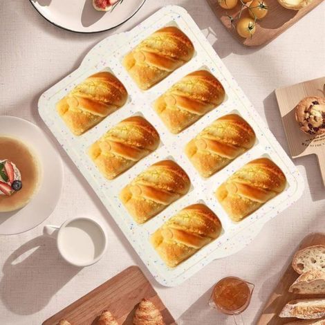 Moule silicone mini cake 8 cavités 33×23,5×3cm antiadhésif (1/5)