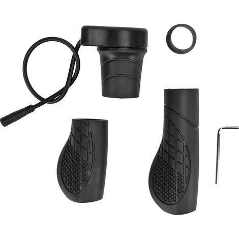 Poignée latérale gauche de vélo électrique en caoutchouc ABS et métal, poignée d'accélérateur à demi-rotation 76X, compatible avec les moteurs Bafang à moteur central. (1/5)