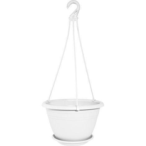 1 Pot suspendu, Plastique, Rond, 20cm, Anthracite, Jardin
