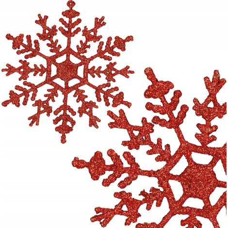PENDENTI PER ALBERO DI NATALE 3 pezzi FIAMME DI NEVE 12 cm PENDENTE LUCENTE