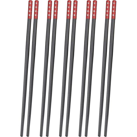 Baguettes réutilisables, lot de 5 paires de baguettes en fibre de verre, baguettes chinoises, antidérapantes, faciles à utiliser (1/5)