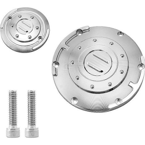 Tapas de distribución del embrague Derby para motocicleta, tapa de inspección del cilindro maestro para Harley Sportster XL 883 1200, color plata. (1/5)