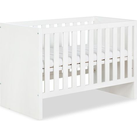 AMELIA Lit bébé évolutif avec barrière de sécurité 120X60 Blanc
