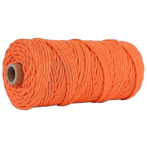 Cordon de macramé 3 mm 100 m, corde en coton torsadé à 4 brins, corde en coton naturel (beige) (d-583-a) CY (1/5)