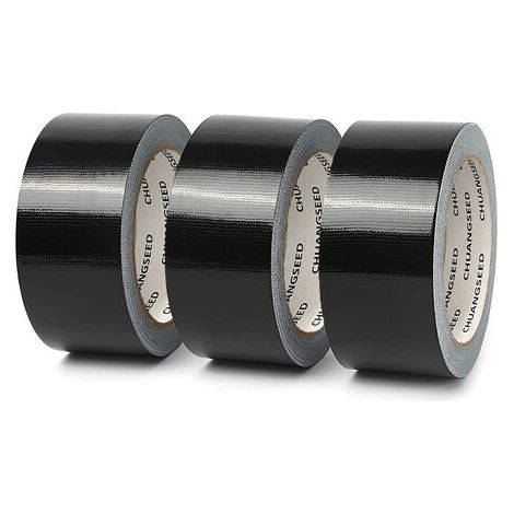 Pair - Lot de 3 rubans adhésifs en tissu noir 220 microns x 50 mm x 20m, gaffer noir,ruban adhésif americain de réparation d'étanchéité,heavy duty duct tape,ruban large resistant noir (1/5)