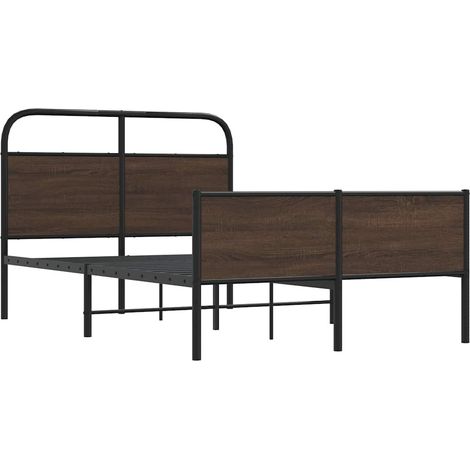 vidaXL Cadre de lit sans matelas 140x190 cm chêne marron (1/5)