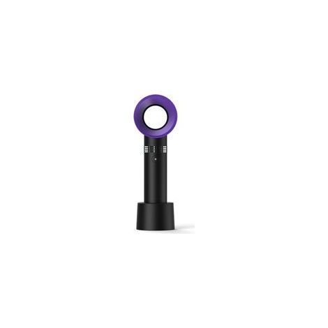Tragbarer, geräuschloser USB-Ventilator ohne Rotorblätter, wiederaufladbarer, leiser Mini-Tischventilator, schwarz (1/5)