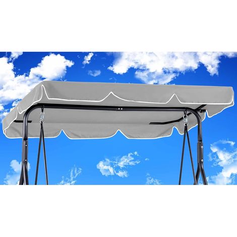 Toit de Rechange pour Balancelle de Jardin210 x145cm Imperméables,Balançoire de Jardin Auvent Pivotant Coupe Vent,Toile de Rechange pour Balancelle Jardin Exterieur,Tissu en Polyester (210145cm,Gris) (1/5)