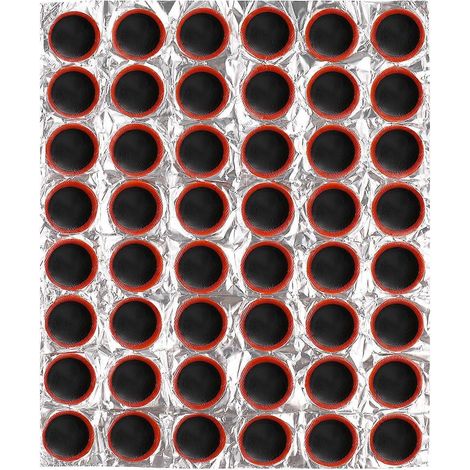 LIOOBO 48 pièces 25 mm Patch rond en caoutchouc pour pneu de vélo - Outil de réparation de crevaison (1/3)