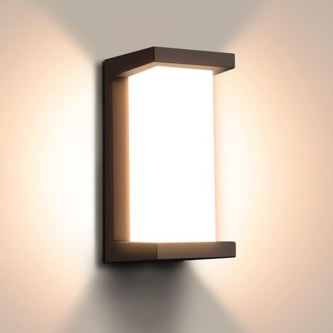 Applique murale extérieure LED / Applique extérieure I2W 3000K blanc chaud étanche, applique noire pour salon ou chambre (1/4)
