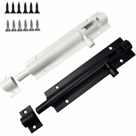 2 Pièces Loquet de Porte de Boulon de Tour, 3 pouces Acier Inoxydable Loquet Porte Coulissante(Noir Blanc) (1/5)