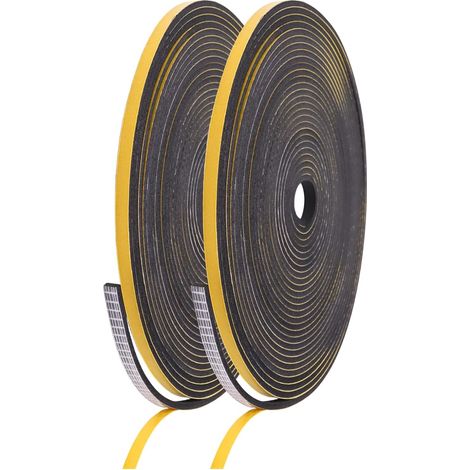 20 m Self-Adhesive Foam Window Seal, 6 mm x 3 mm Multi-Purpose Self-Adhesive Foam, Fire Resistant, Insulation, Wind, Rain and Noise Resistant (Black) (1/5)