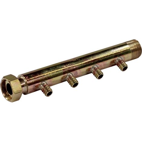 Collecteur 3/4" (20/27) Mâle + écrou tournant - 4 départs pour tube PER Ø12 - entraxe 40mm