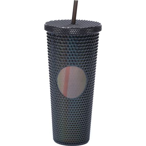 Tumbler - 24 Oz - Double Paroi - Couvercle Avec Paille - Résistant Aux Fuites - Pour Café Glacé Eau Smoothies - Noir - 1 Pièce (1/5)