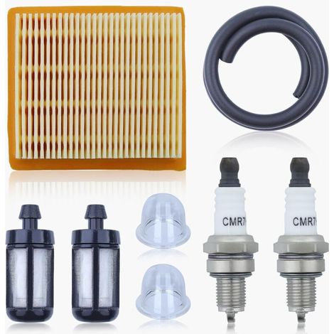 Set di candela e filtro dell'aria per decespugliatori Stihl KM91R, KM131, FS89, FS91, FS111, FS131, FS311 (adatto anche per i decespugliatori Stihl 4180-141-0300, 41801410300).