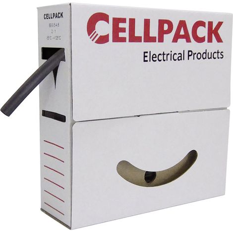 CellPack 144438 Schrumpfschlauch ohne Kleber Grau 6.40 mm 3.20 mm Schrumpfrate:2:1 10 m