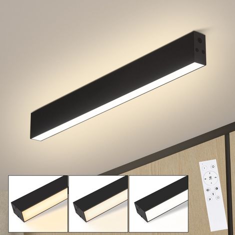GBLY Deckenlampe LED Deckenleuchte Wohnzimmer - 53.6CM Wohnzimmerlampe Lang Schwarz Schlafzimmerlampe Modern Dimmbar mit Fernbedienung 17W Deckenbeleuchtung Panel für Schlafzimmer (1/5)