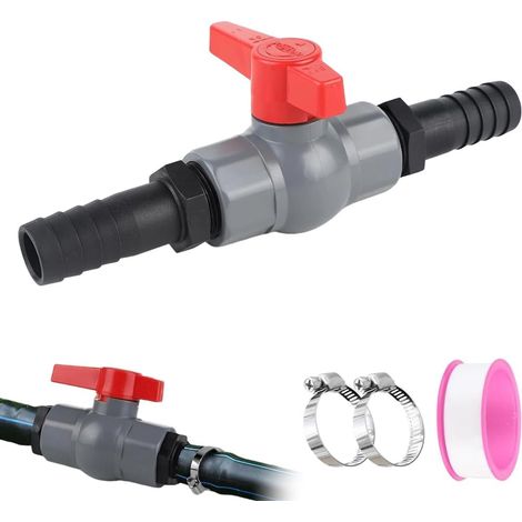 Raccord de tuyau pour robinet à boisseau sphérique en PVC de 33 mm, vanne d'arrêt de piscine avec filetage intérieur de 33 mm et douilles de tuyau de 25 mm, raccord de tuyau de piscine pour piscine (1/5)