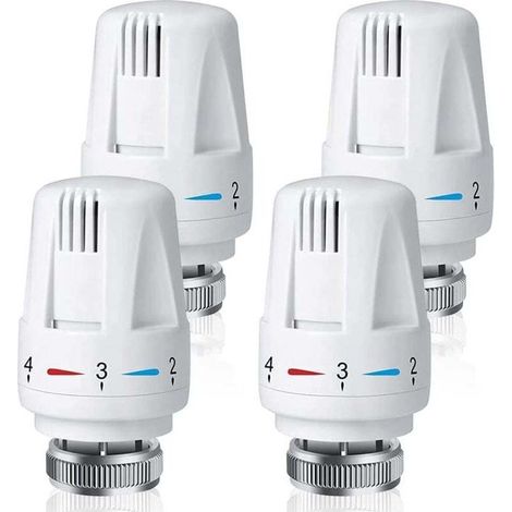 Lot De 4 Vanne Thermostatique Radiateur, Tête Thermostatique Radiateur M30 x 1,5, Robinet Thermostatique Radiateur pour La Maison Et Le Bureau, Remplacement de Thermostat de Radiateur