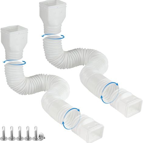 Lot de 2 rallonges de gouttière de pluie flexibles - 150 cm - Circulaire et extensible - Tuyau de drainage d'eau de pluie - Pour pelouse (1/5)