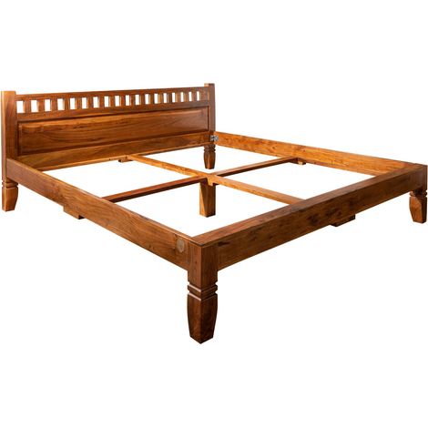 OXFORD 223 Letto matrimoniale in legno di acacia - laccato / miele 180x200
