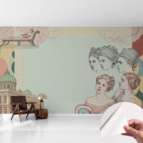 Papier peint adhésif décoratif avec colle pour salon chambre et bureau Installation rapide Collage classique 416x254 cm (1/5)