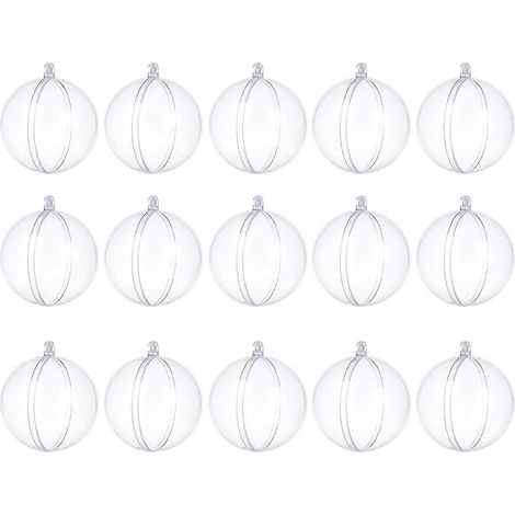 15 décorations de Noël à remplir, boules de Noël transparentes à mouler, pendentifs de Noël (1/5)