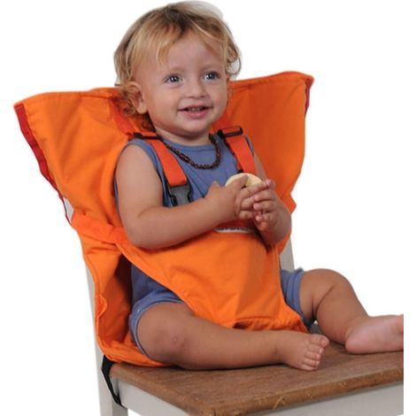 Bärbar justerbar babymatstolrem är ett måste-ha orange KLB (1/5)