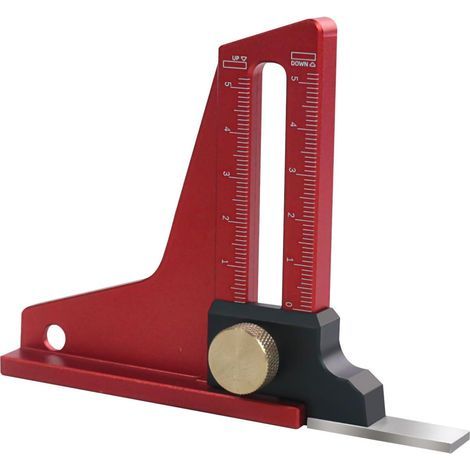 Appareil de mesure de la hauteur en aluminium - Outil de mesure de profondeur portable - Utilisation simple pour le travail du bois (1/5)