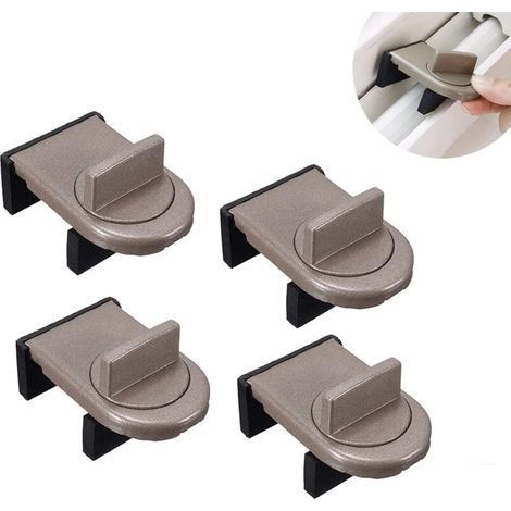 CSPARKV Lot de 4 serrures de sécurité pour fenêtre coulissante réglable, porte coulissante réglable, protection pour enfants, serrure de sécurité pour fenêtres (1/5)