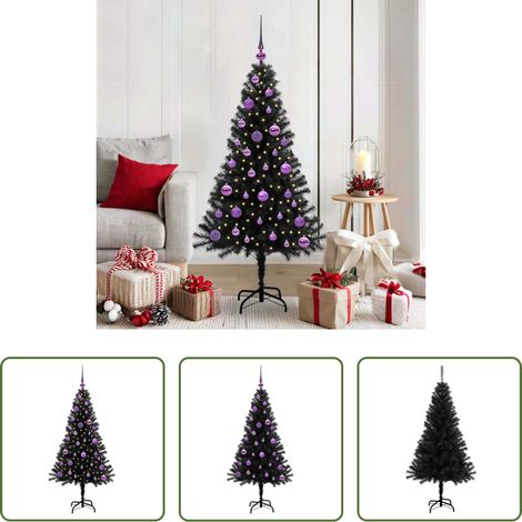 LED-Beleuchtung - Weihnachtsbaum mit 150 LEDs mit Ständer Schwarz 150 cm PVC (1/5)