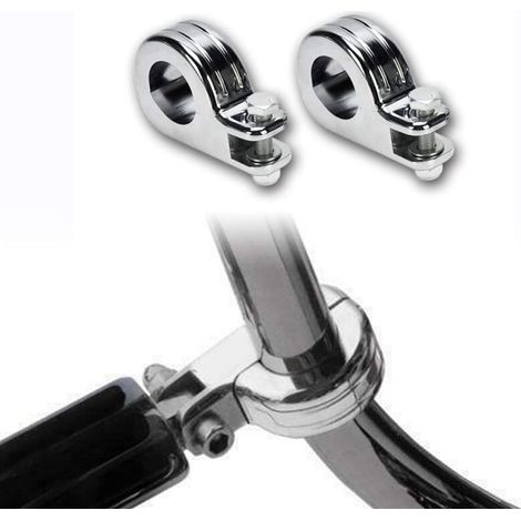 Montagekit für 1,25"- und 1,25"-Motorschutzbügel, kompatibel mit Harley Electra, Road King und Street Glide (Chrom). (1/4)