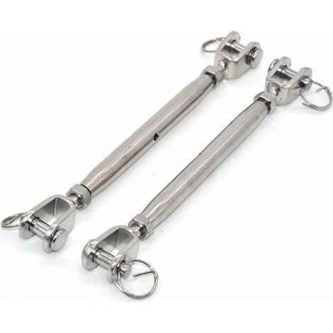 Lot de 2 tendeurs à mâchoires M10 en acier inoxydable 304 avec fermoir magnétique,Vis de fermeture en inox Tendeur de boulon Tendeur de corde,tendeur de câble en acier inoxydable, tendeur fil (1/5)