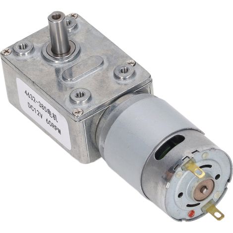 Motoréducteur à turbine à vis sans fin autobloquant 12 V CC, rotation horaire/antihoraire, 60 tr/min, pour treuil de porte ou fenêtre (1/5)