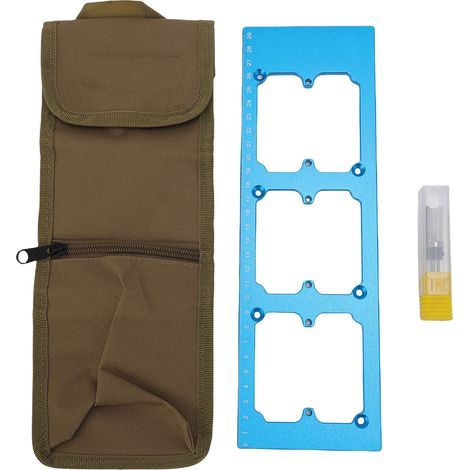 Template for type 86 recessed box - Aluminum alloy, for electrical outlets, office/shop/hotel (1/5)
