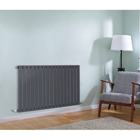 NRG Flat Panel Radiator Designer Column Bathroom Central Heating Anthracite Single 600x1156mm